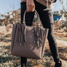 Style Profile Faux Leather Tote In Dark Taupe Image - 1