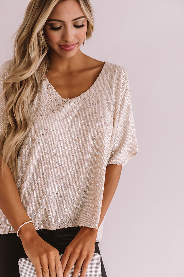 Very Impressive Sequin Shift Top Image - 1