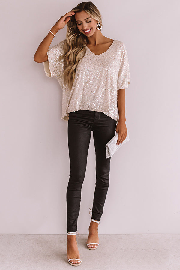 Very Impressive Sequin Shift Top Image - 3