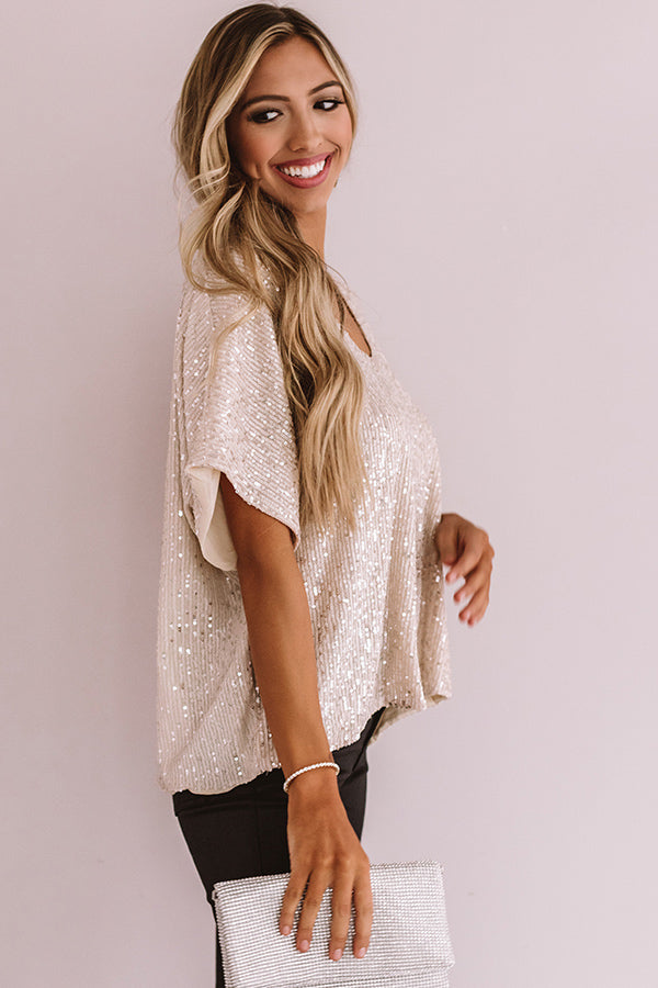 Very Impressive Sequin Shift Top Image - 4