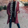 Cute On Repeat Knit Cardigan in Windsor Wine Image - 1