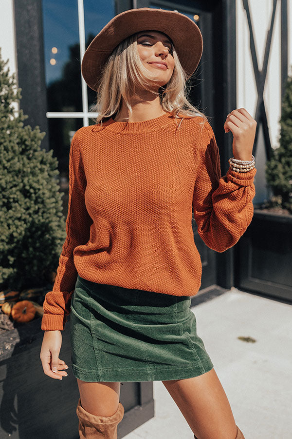 Sipping Cocoa Knit Sweater in Rust • Impressions Online Boutique