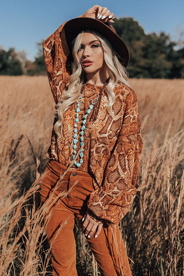 Visions Of Happiness Snake Print Top Image - 1