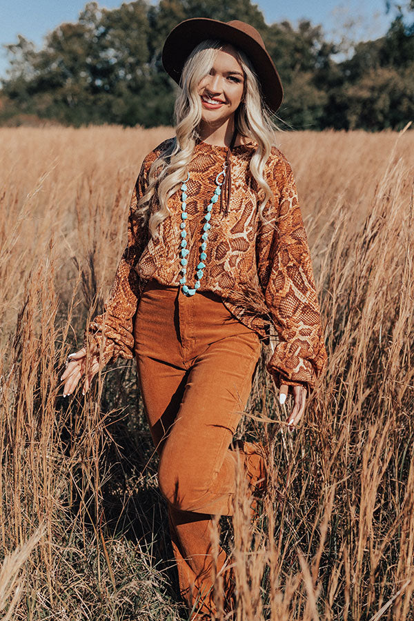 Visions Of Happiness Snake Print Top Image - 2