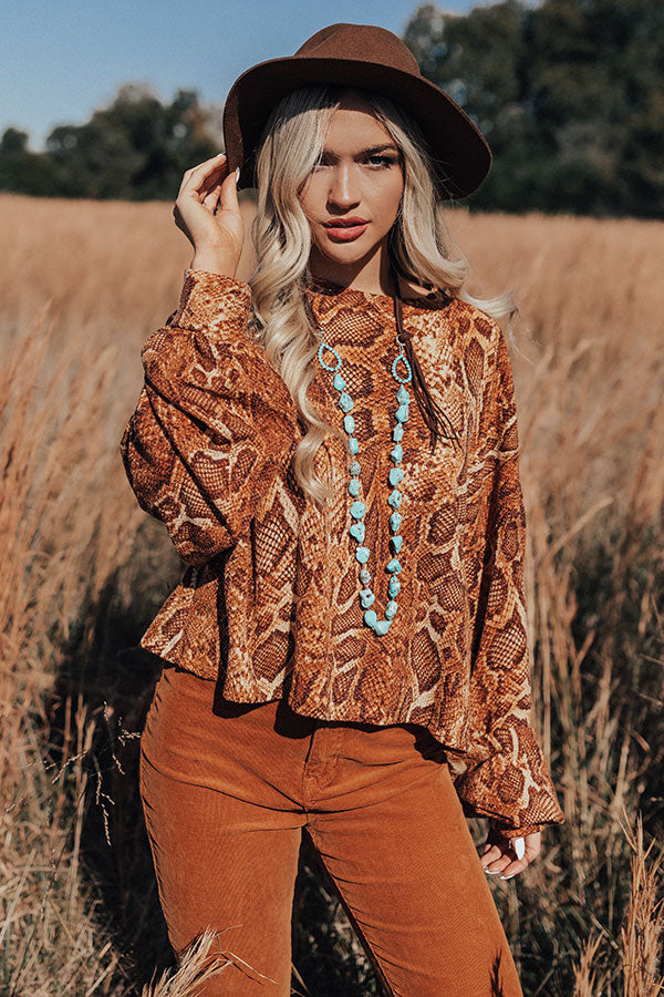 Visions Of Happiness Snake Print Top Image - 3