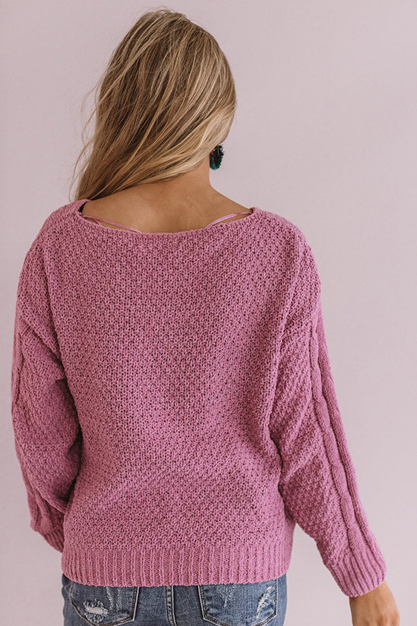 Cocoa Stroll Chenille Sweater In Blush Image - 5