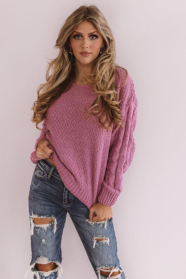 Cocoa Stroll Chenille Sweater In Blush Image - 2