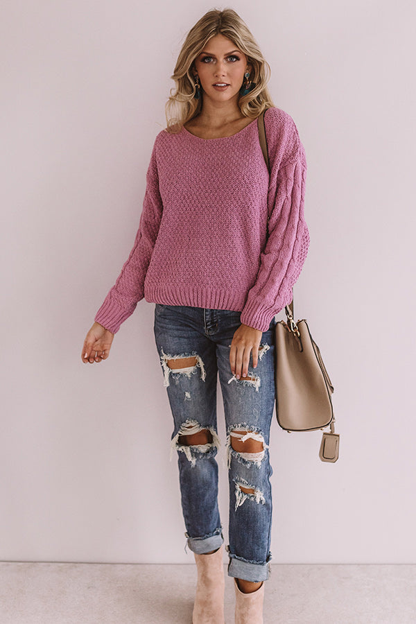 Cocoa Stroll Chenille Sweater In Blush Image - 3
