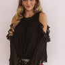 Getting Gorgeous Pleated Top In Black Image - 1