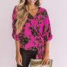 Style Scoop Floral Wrap Top Image - 1