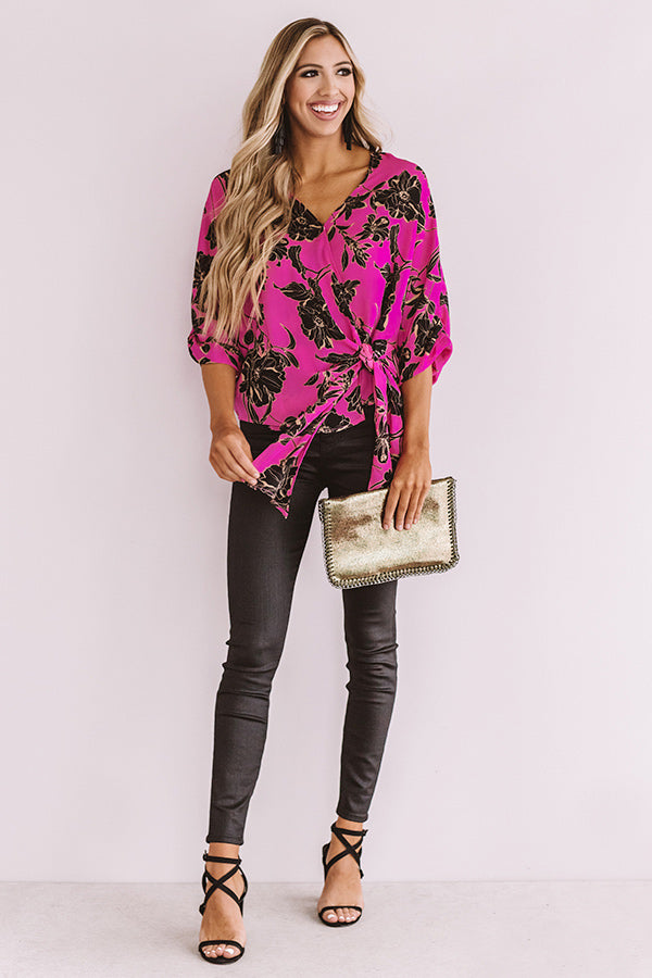 Style Scoop Floral Wrap Top Image - 2