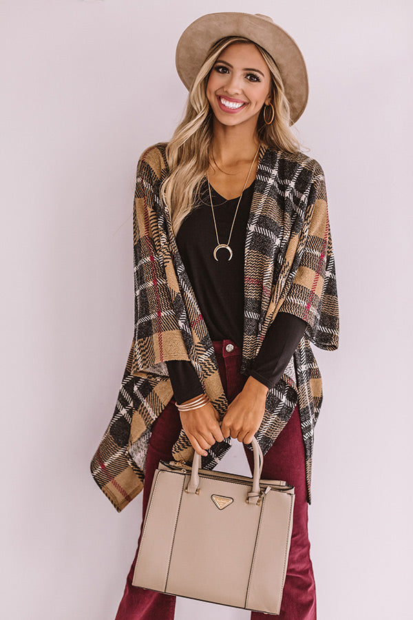 Check On Me Plaid Poncho Image - 2