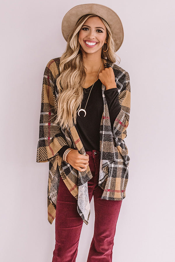 Check On Me Plaid Poncho Image - 1