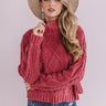 Pure Sweetness Cable Knit Sweater In Dark Blush Image - 1
