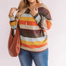 Kisses And Cabins Stripe Shift Sweater In Green Curves Image - 1