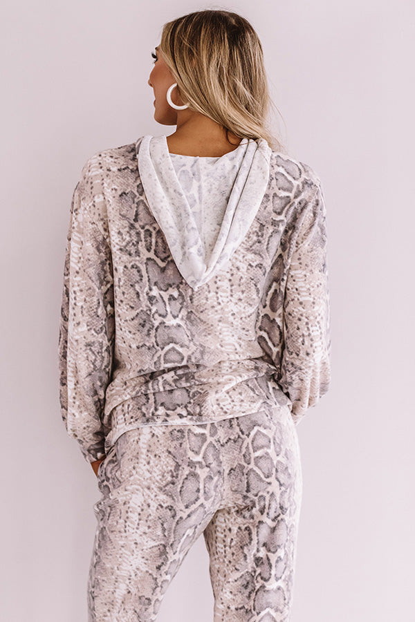 Lounging In London Snake Print Hoodie Image - 5
