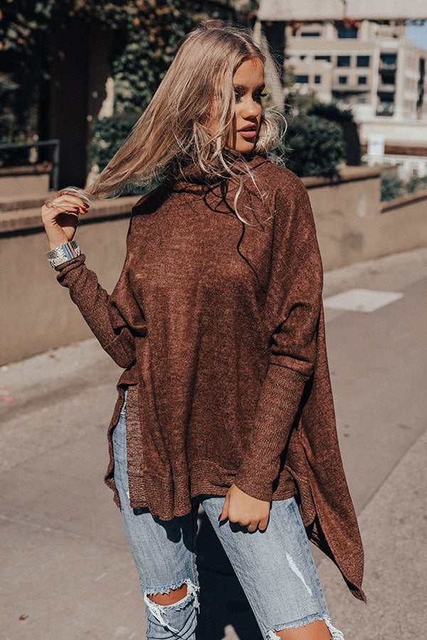 Time For Cozy Sweater In Brown • Impressions Online Boutique