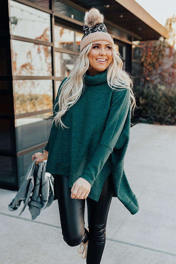 Time For Cozy Sweater In Hunter Green • Impressions Online Boutique