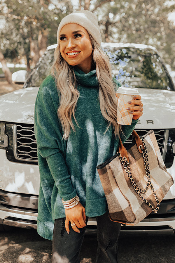 Time For Cozy Sweater In Hunter Green