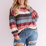 Kisses And Cabins Stripe Shift Sweater In Blue  Curves Image - 1