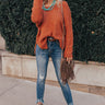 Toasty Vibes Knit Sweater In Rust Image - 1