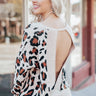 Plaza Party Open Back Leopard Sweater In Iced Mocha Image - 1