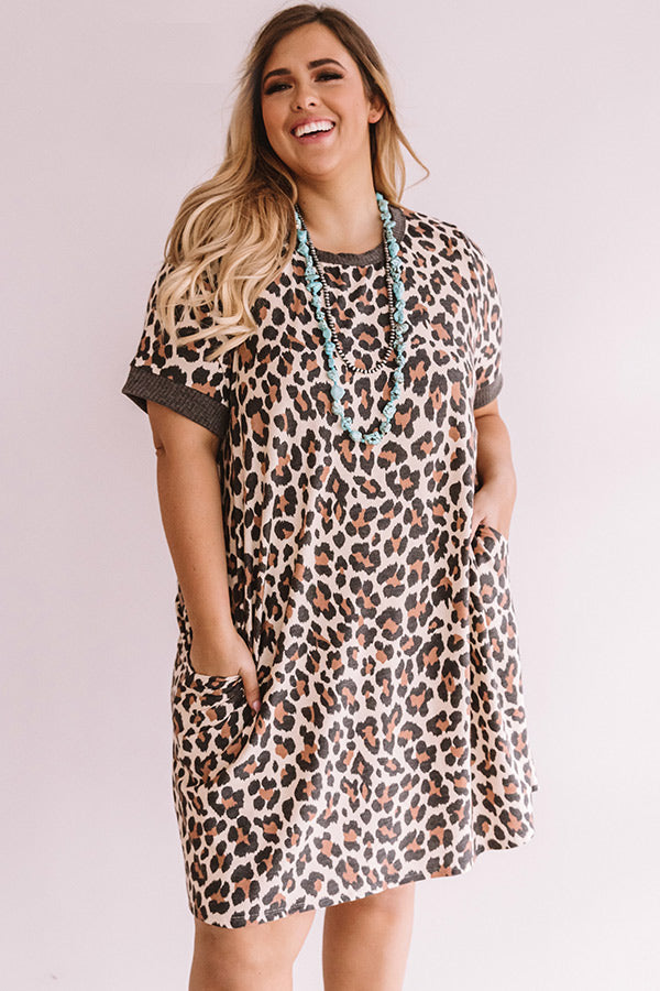 Skip The Beat Leopard Shift Dress Curves Image - 2