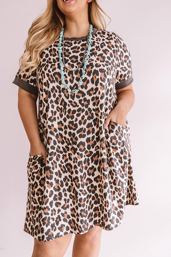 Skip The Beat Leopard Shift Dress Curves Image - 3