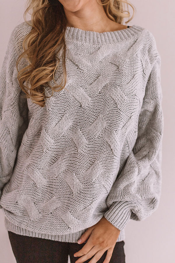 Pure Love Knit Tunic Sweater In Grey • Impressions Online Boutique