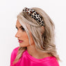 Flirty And Fashionable Leopard Headband In Tan Image - 1