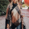 Neutral Territory Plaid Poncho Image - 1