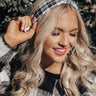 Girl About Town Plaid Headband In White Image - 1