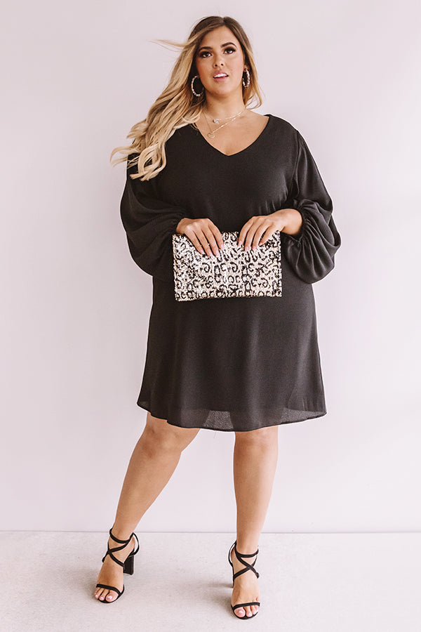Primed To Party Shift Dress In Black  Curves