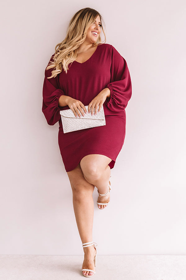 Primed To Party Shift Dress In Wine Curves Image - 2