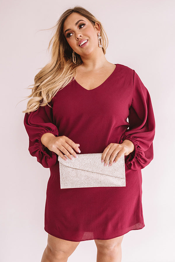 Primed To Party Shift Dress In Wine Curves Image - 3