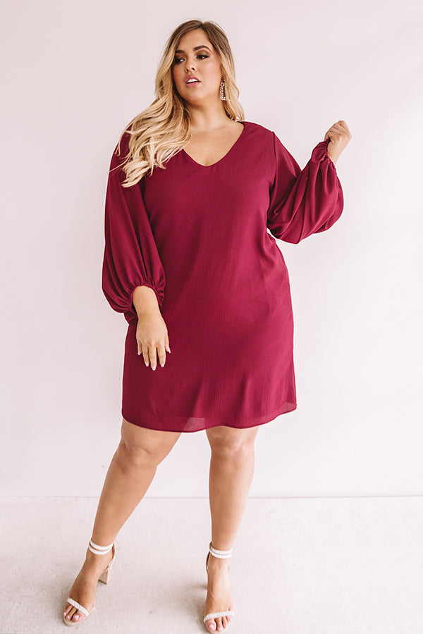 Primed To Party Shift Dress In Wine Curves Image - 5