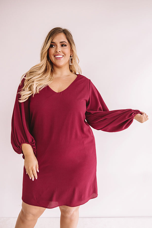 Primed To Party Shift Dress In Wine Curves Image - 4