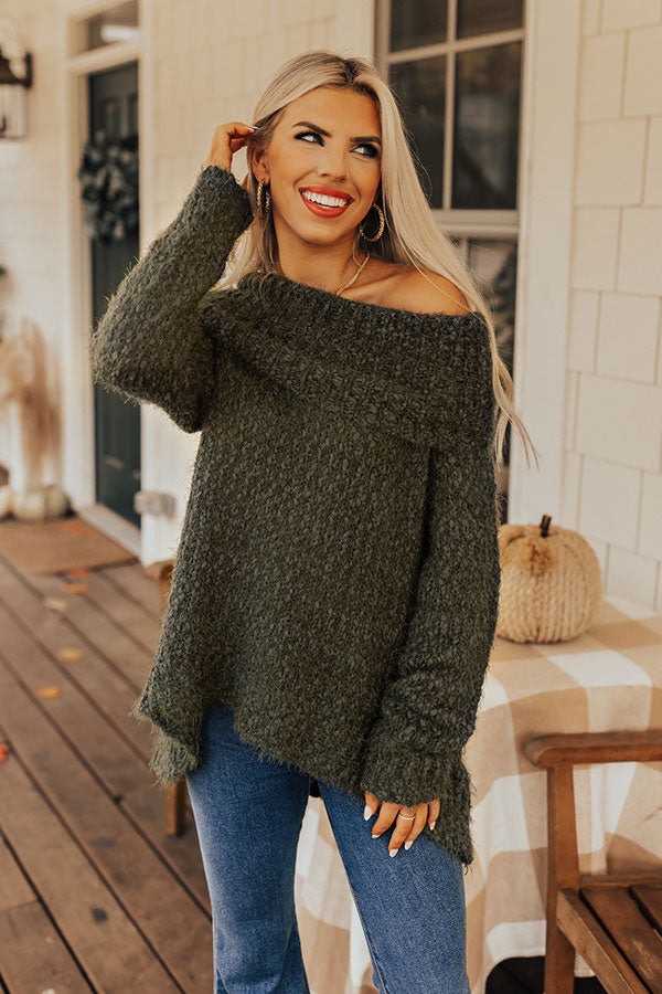 Softer Side Knit Sweater In Forest