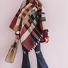 Blog About It Plaid Poncho in Wine Image - 1