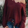Pure Happiness Knit Sweater In Windsor Wine Image - 1