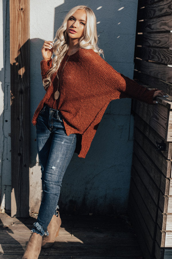 Meet Me In The Vineyard Sweater In Rustic Rose Image - 4