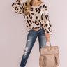 Sing It Louder Leopard Sweater In Peach Image - 1