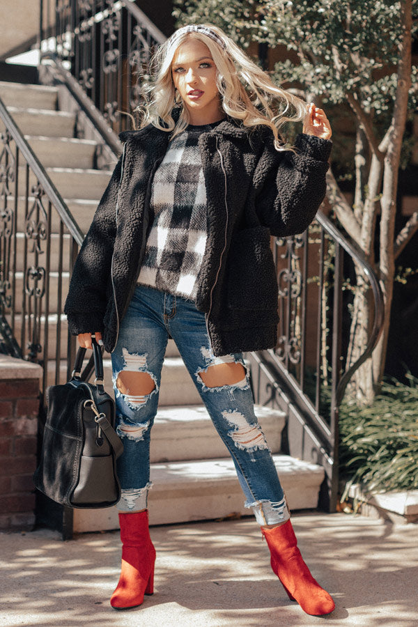 Womens Jacket Black And White Buffalo Plaid Jacket Buffalo Plaid