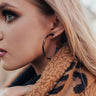 Seriously Sleek Tortoiseshell Hoop Earrings in Brown Image - 1