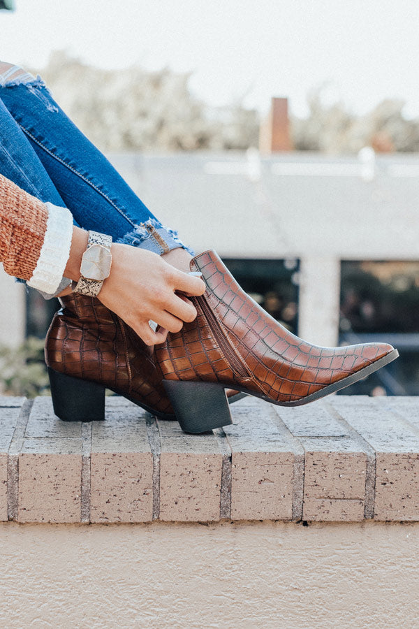 The Ramsey Faux Leather Bootie In Cinnamon Image - 4