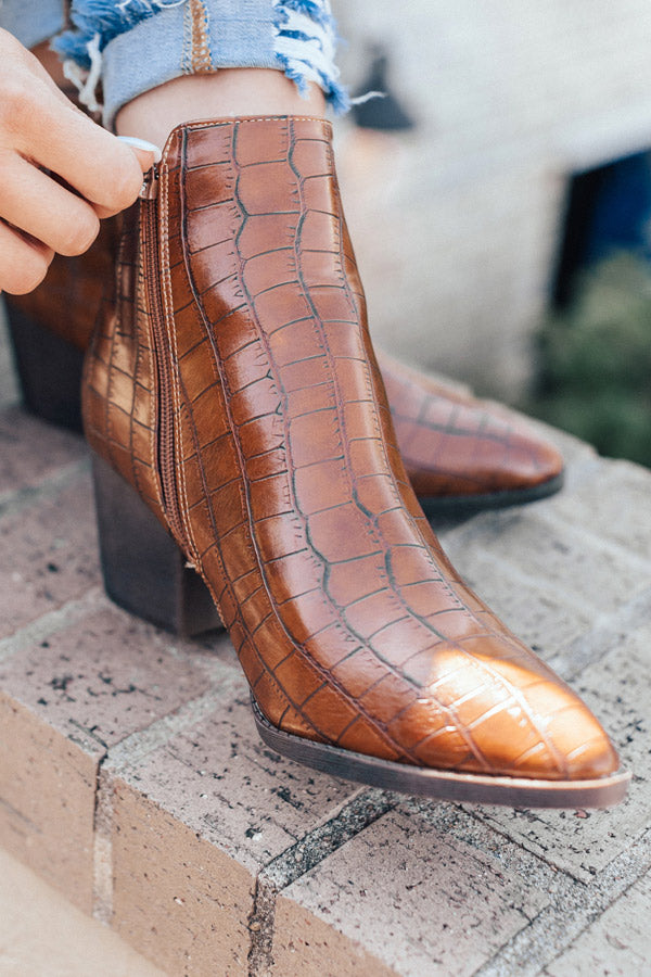 The Ramsey Faux Leather Bootie In Cinnamon Image - 3