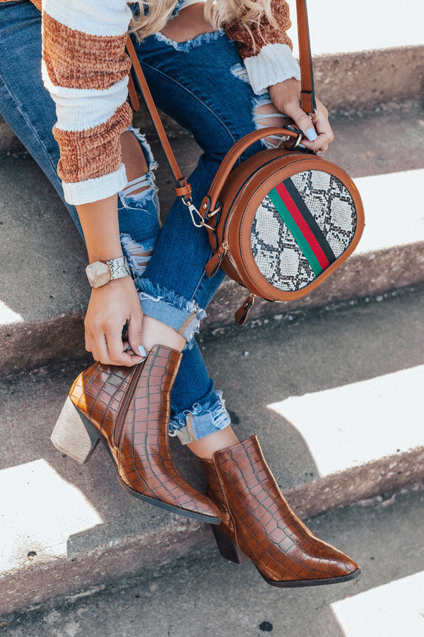The Ramsey Faux Leather Bootie In Cinnamon Image - 1