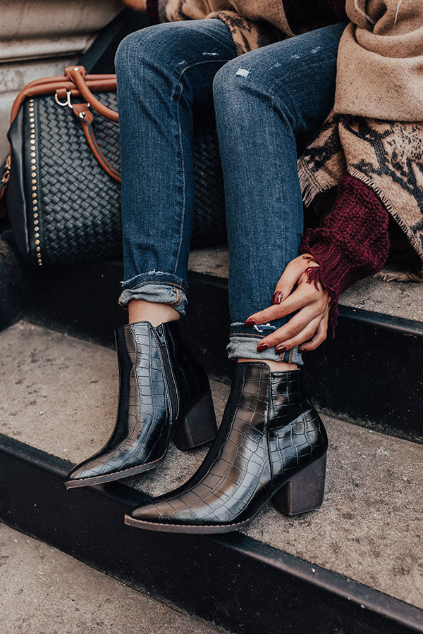 The Ramsey Faux Leather Bootie In Black Image - 1