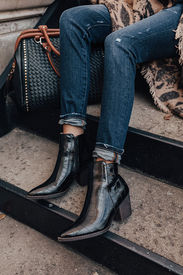 The Ramsey Faux Leather Bootie In Black Image - 4