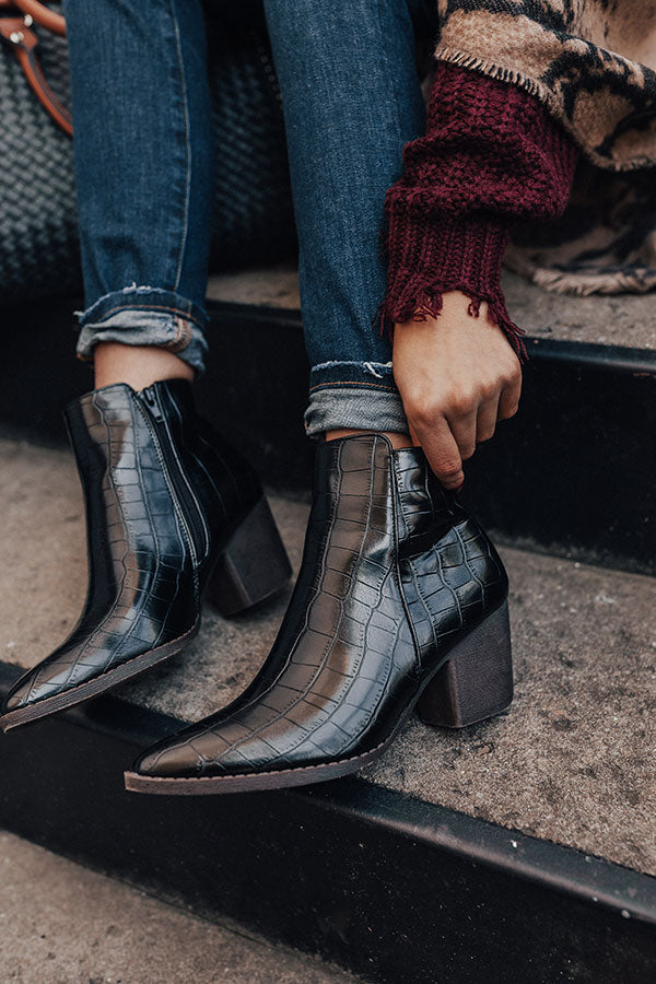 The Ramsey Faux Leather Bootie In Black Image - 5